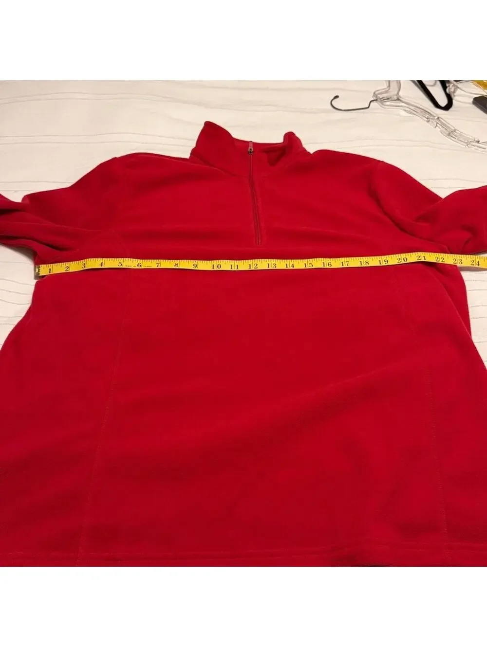 Lands End Women's Bold Red Full Zip Fleece Jacket Size XL Layering Outdoor - Picture 4 of 5